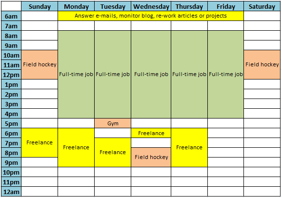 freelancer tidsplan