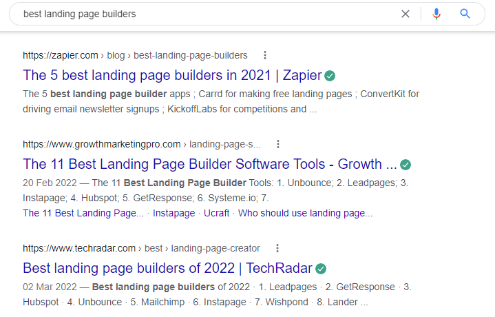 bedste landing page builder